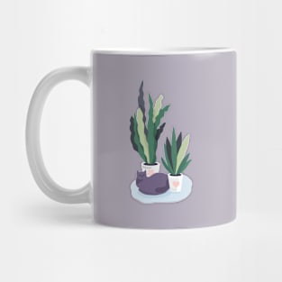 Cat with Plants Mug